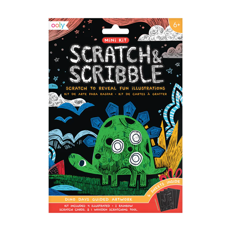 Mini Scratch & Scribble Art Kit: Dino Days