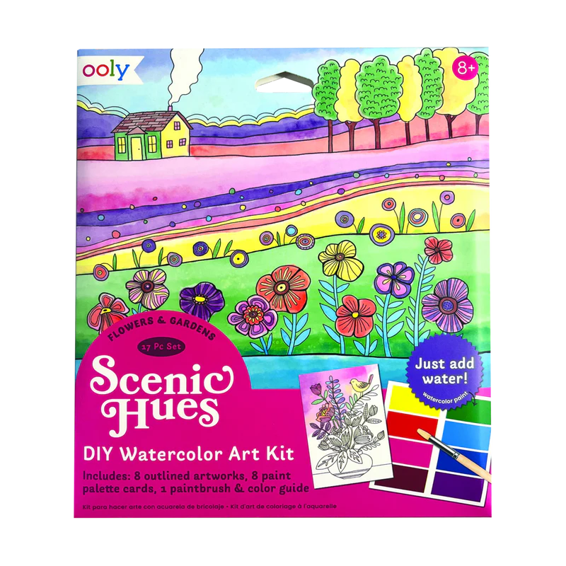 Scenic Hues DIY Watercolor Art Kit - Flowers & Gardens