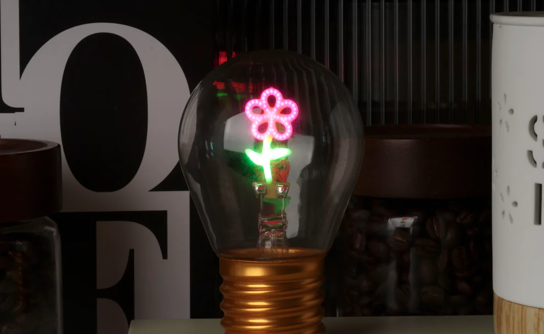 Neon Bulb LED Lights with Flower