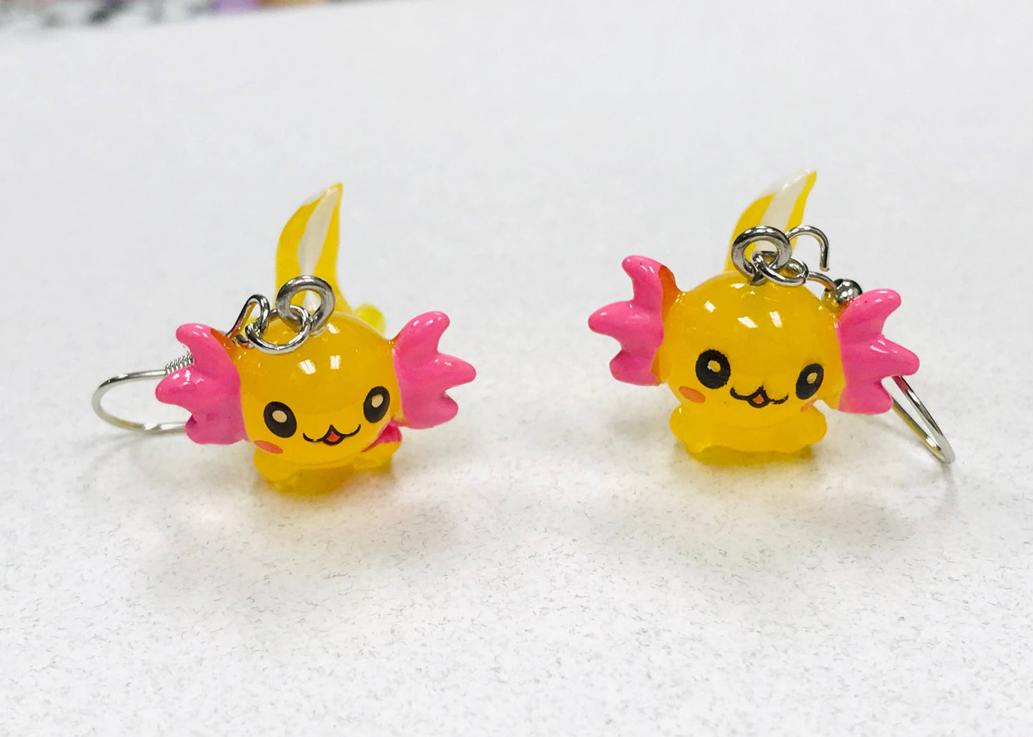 Pink Axolotl Earrings
