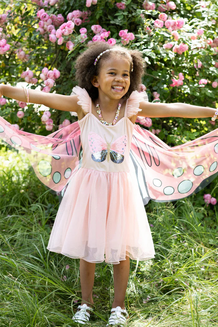 Sequins Secret Butterfly Twirl Dress with Wings, Small