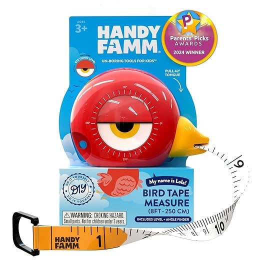 "Lola" Red Bird STEM Measuring Tape 3-in-1 Tool