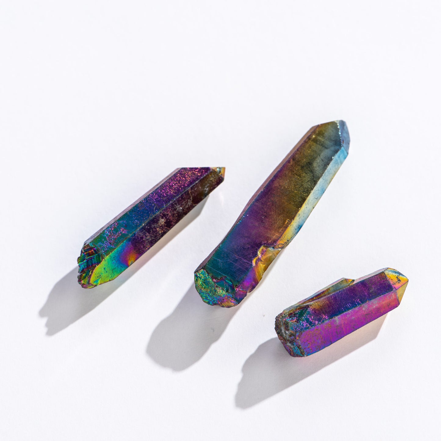Rainbow Aura Quartz Crystal Points