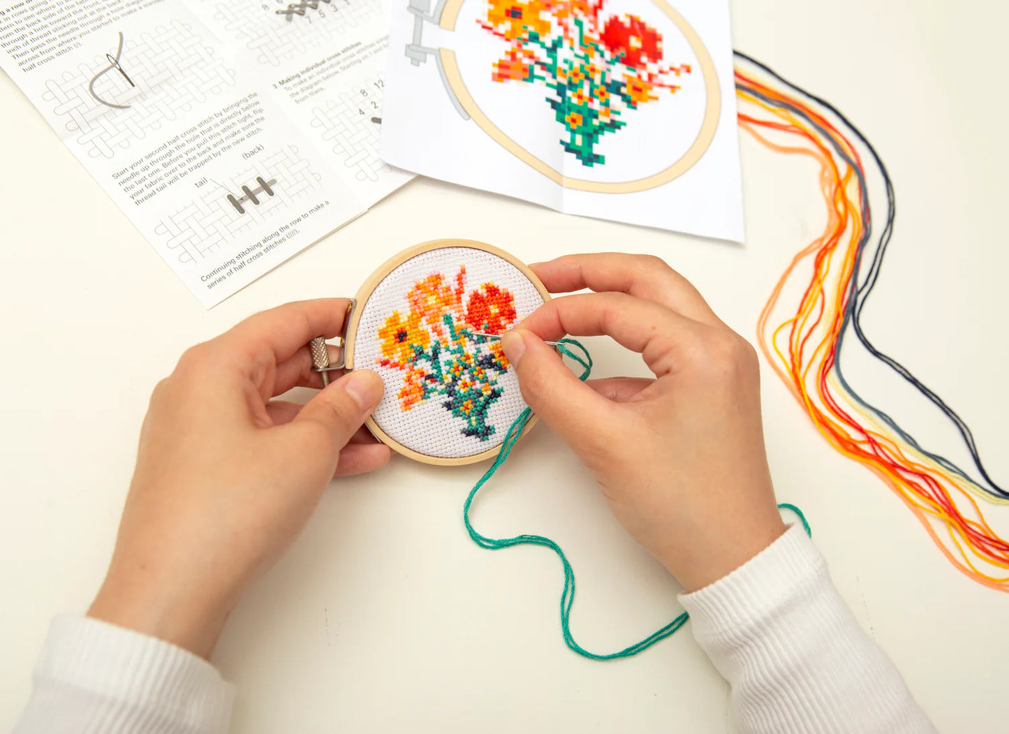 Mini Cross Stitch Embroidery Flowers
