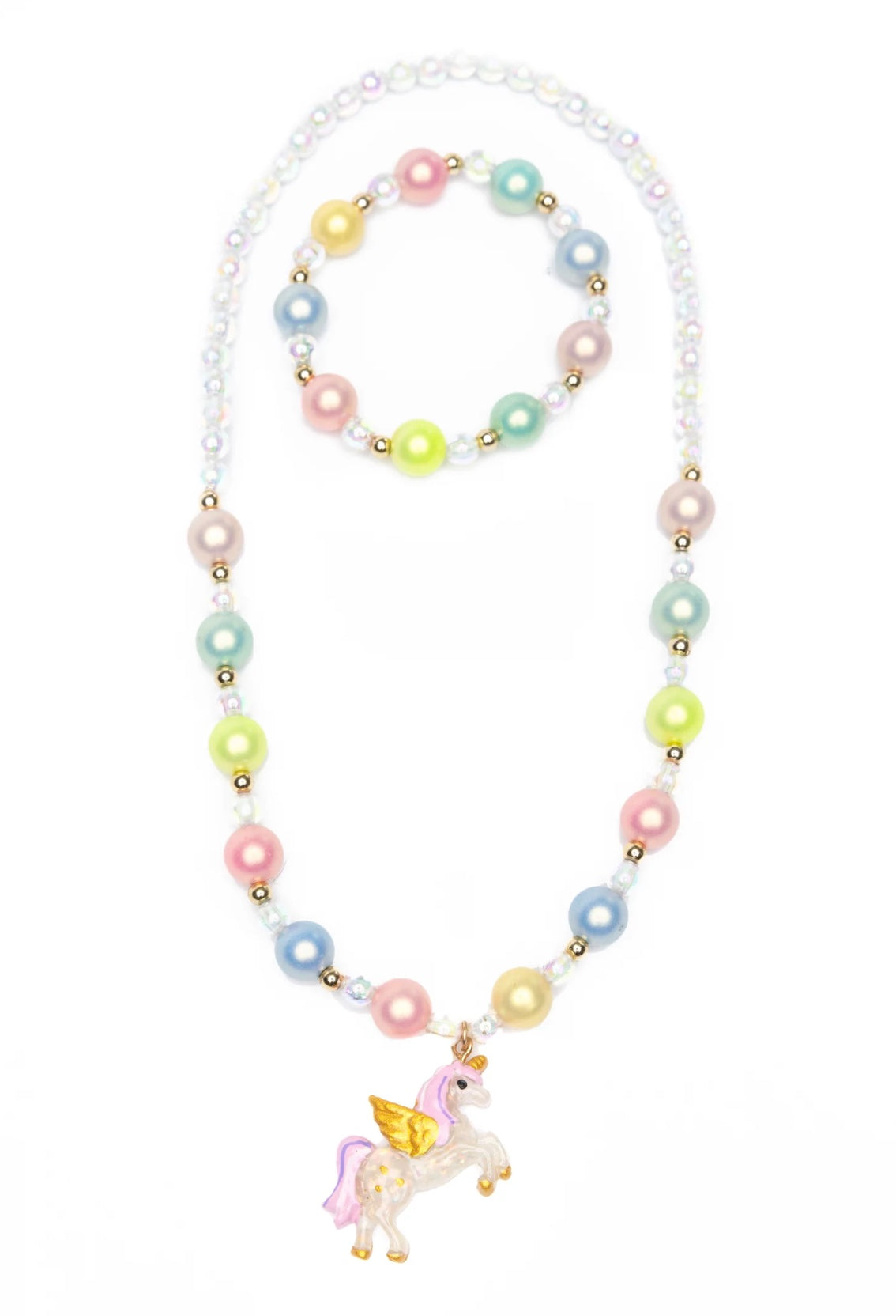 Happy Go Unicorn Necklace and Bracelet Set