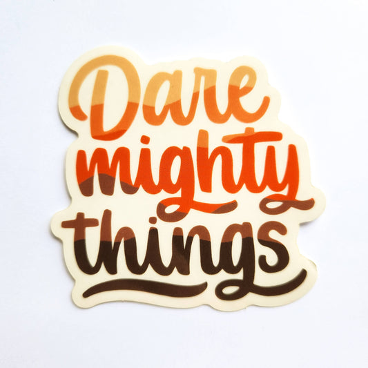 Dare Mighty Things Mars Perseverance Clear Sticker
