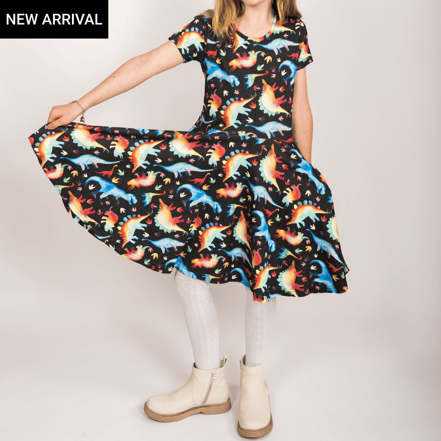 Rainbowsaurus Kids Twirl Dress
