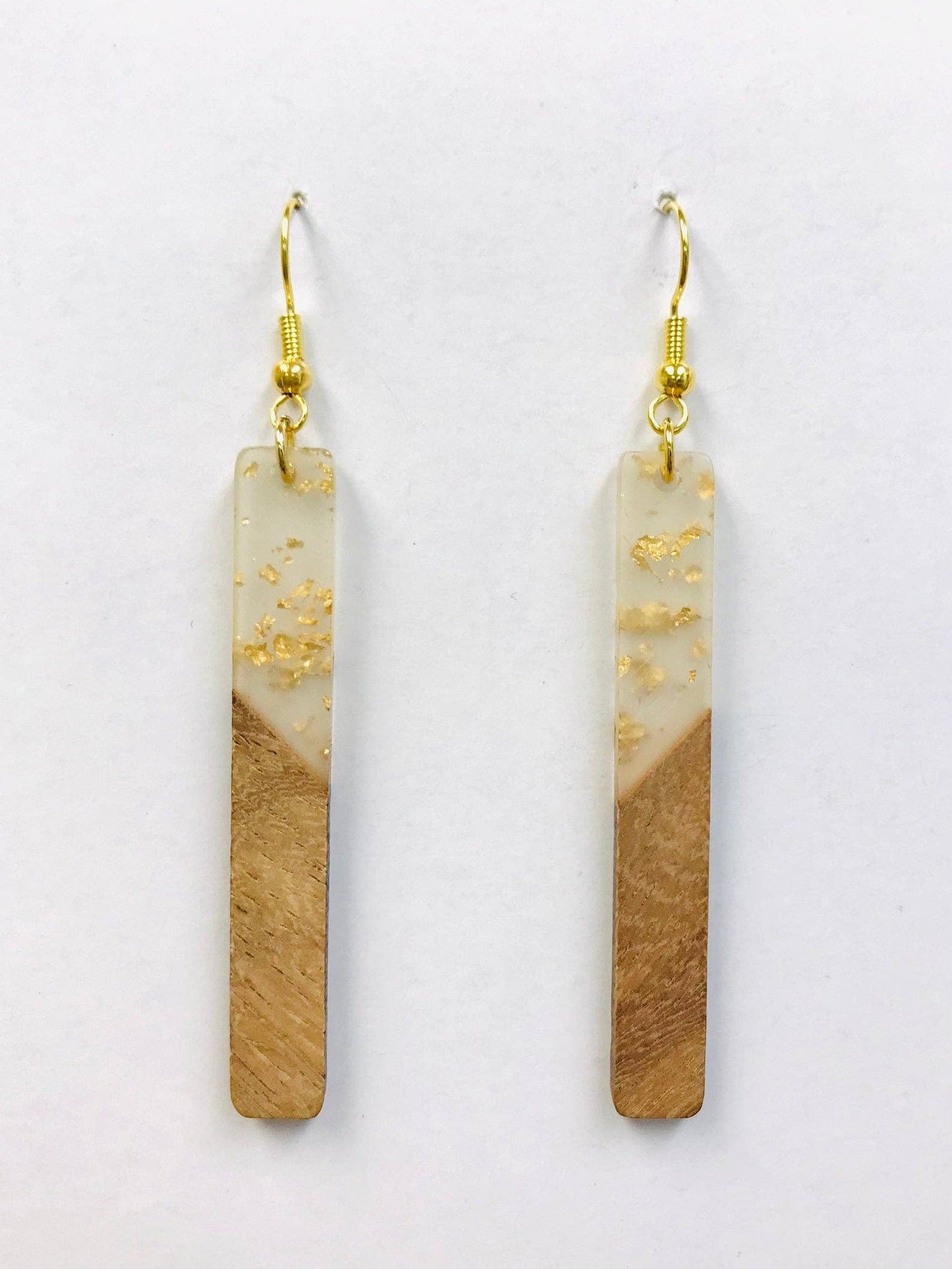 Resin Wood Bar Earrings