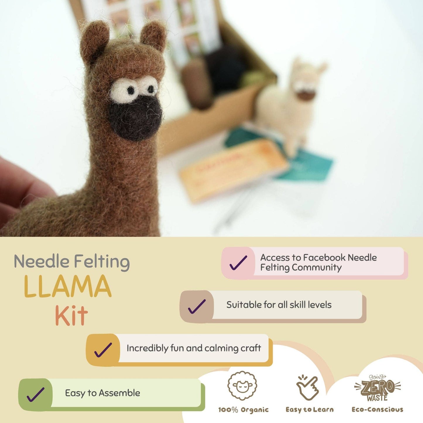 Needle Felting Llama Kit