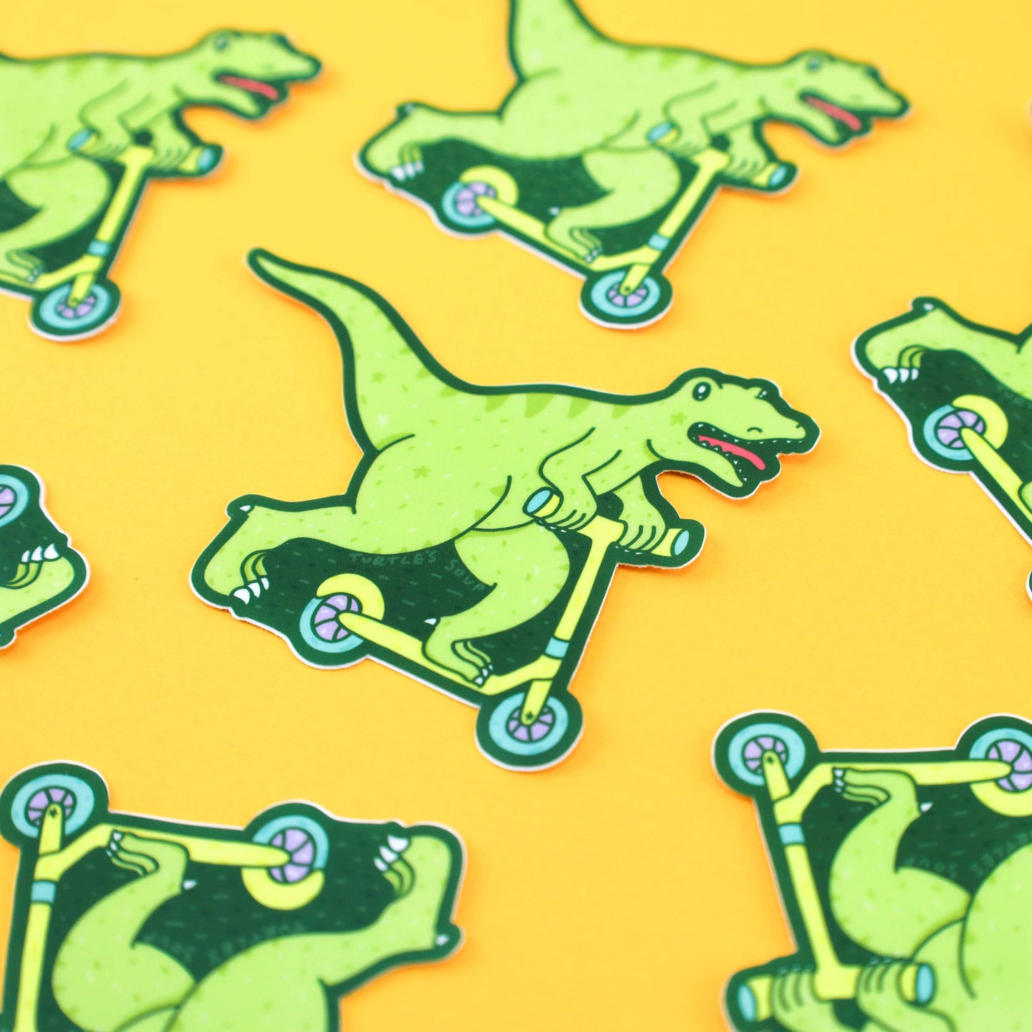 Scooting Dinosaur Vinyl Sticker