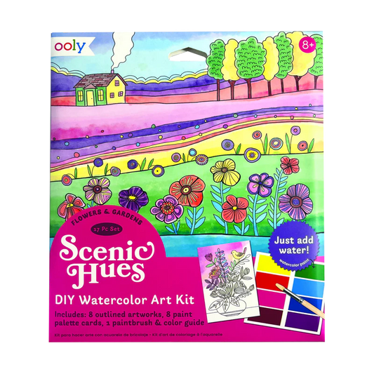 Scenic Hues DIY Watercolor Art Kit - Flowers & Gardens