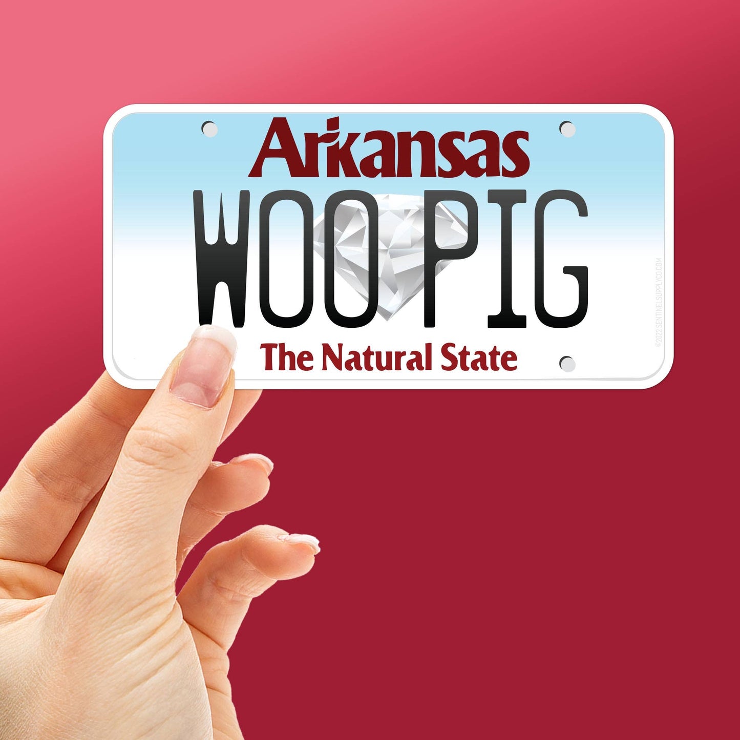 Woo Pig Arkansas License Plate Sticker