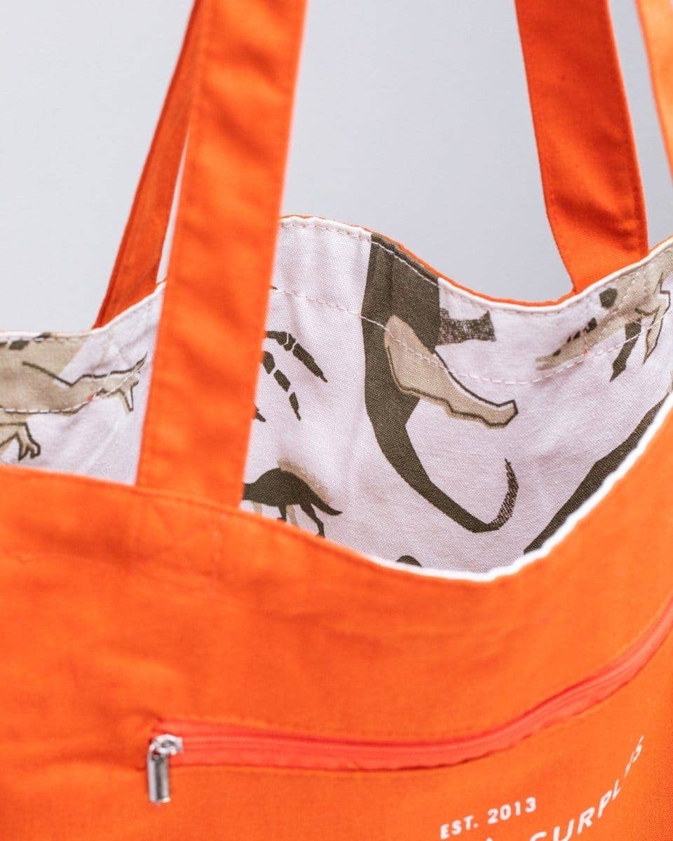 Retro Dinosaurs Canvas Shoulder Tote