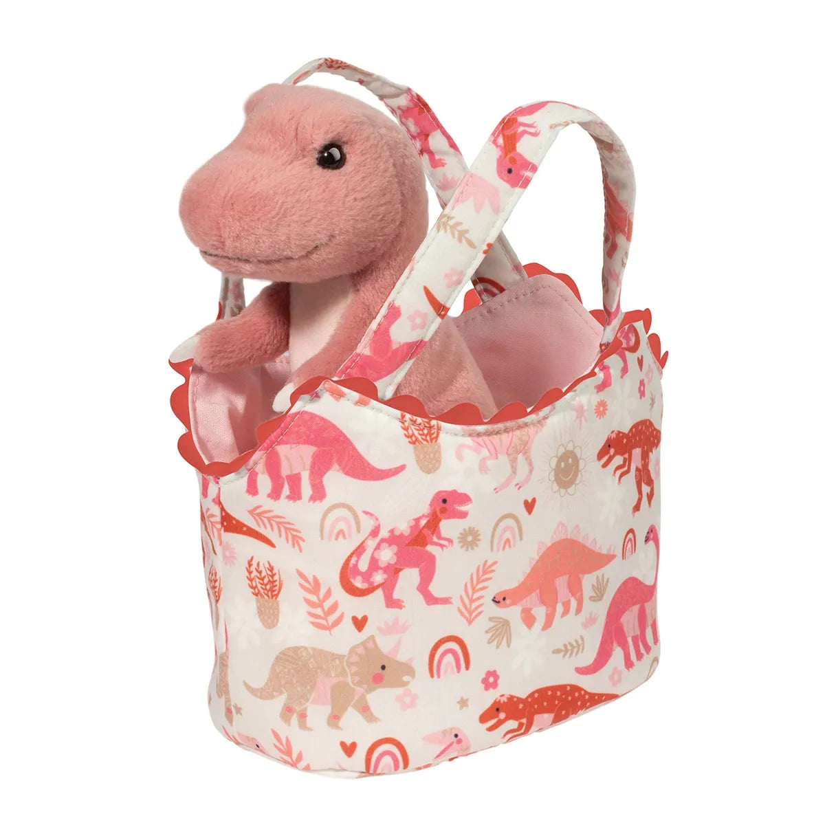 Pink Dino in Carrier Plush