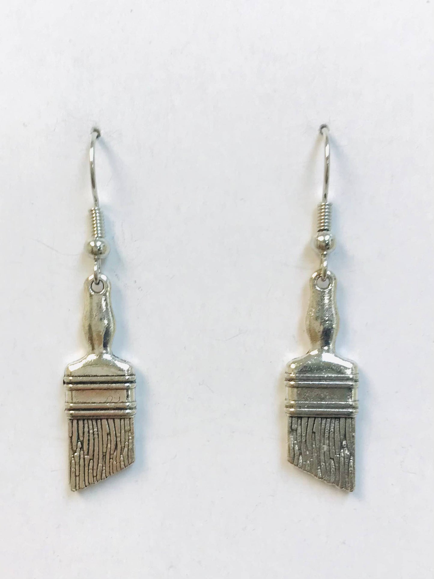 Silver Paint Brush Earrings