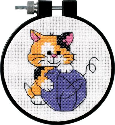 Cute Kitty Cross Stitch Hoop Kit