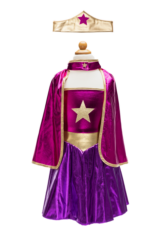 Superhero Star Dress, Cape & Headpiece