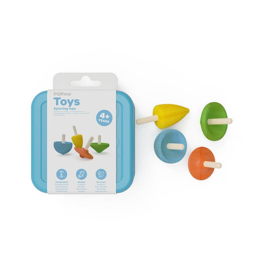 Popme Travel Wooden Spinning Tops in a Tin Box5.50