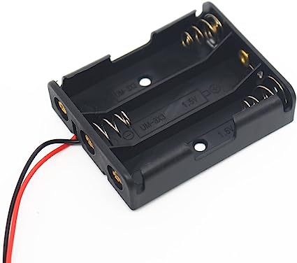 3 x 1.5V AAA Battery Case Holder Box Black Red Wire Leads