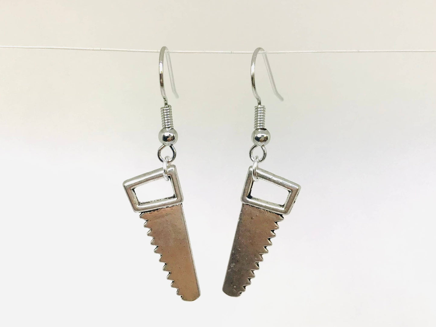 Silver Saw Earrings