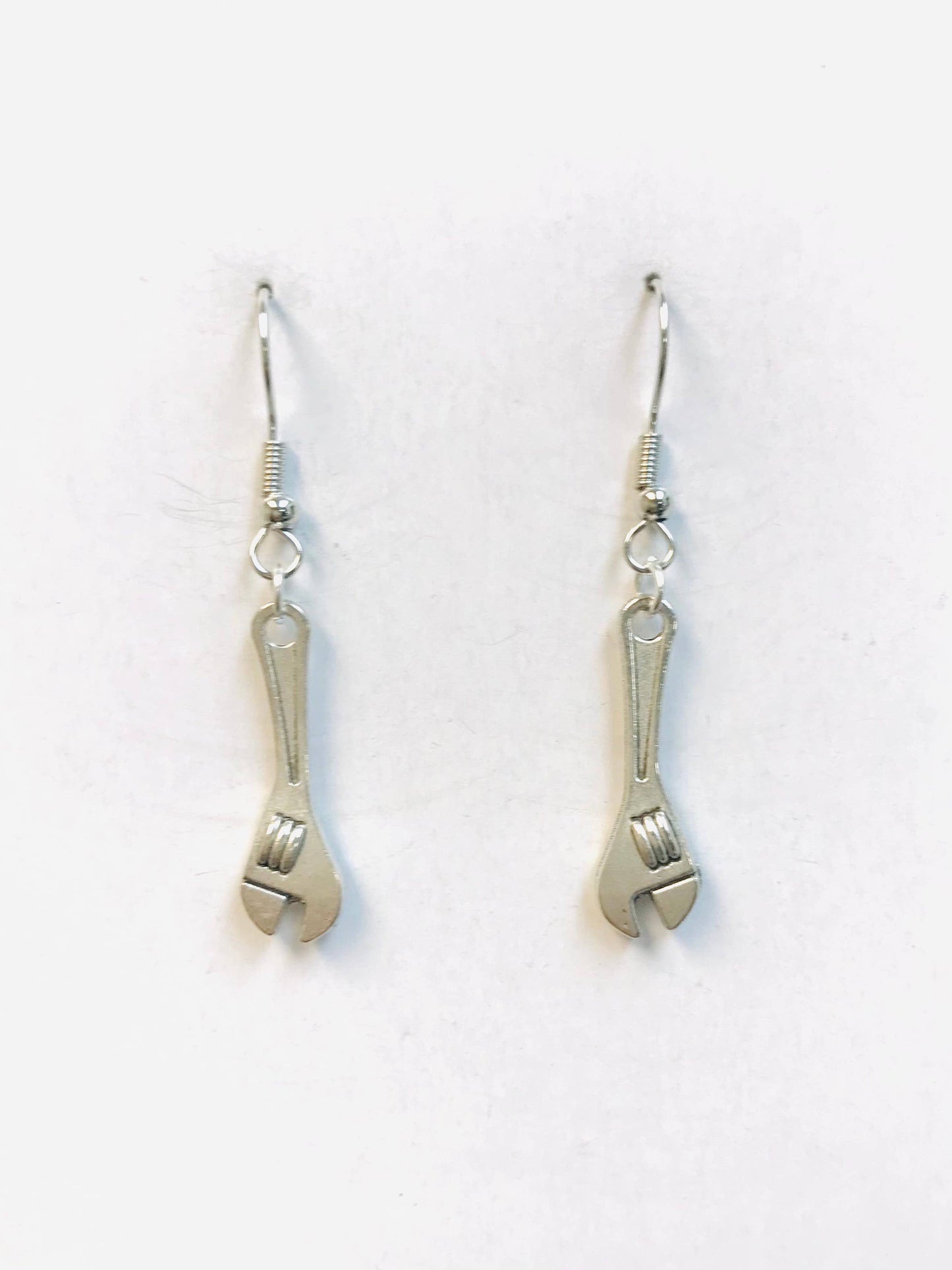 Silver Wrench Earrings