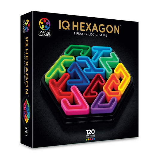 SmartGames IQ Deluxe: Hexagon - Featuring a Deluxe Travel Case and 120 Challenges for Ages 14-Adult