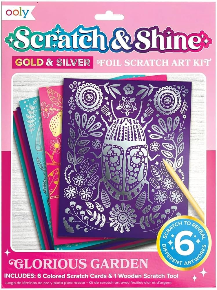 Scratch & Shine: Foil Scratch Art Kit - Glorious Garden