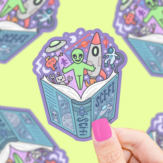 Sci-Fi  Book Club Vinyl Sticker