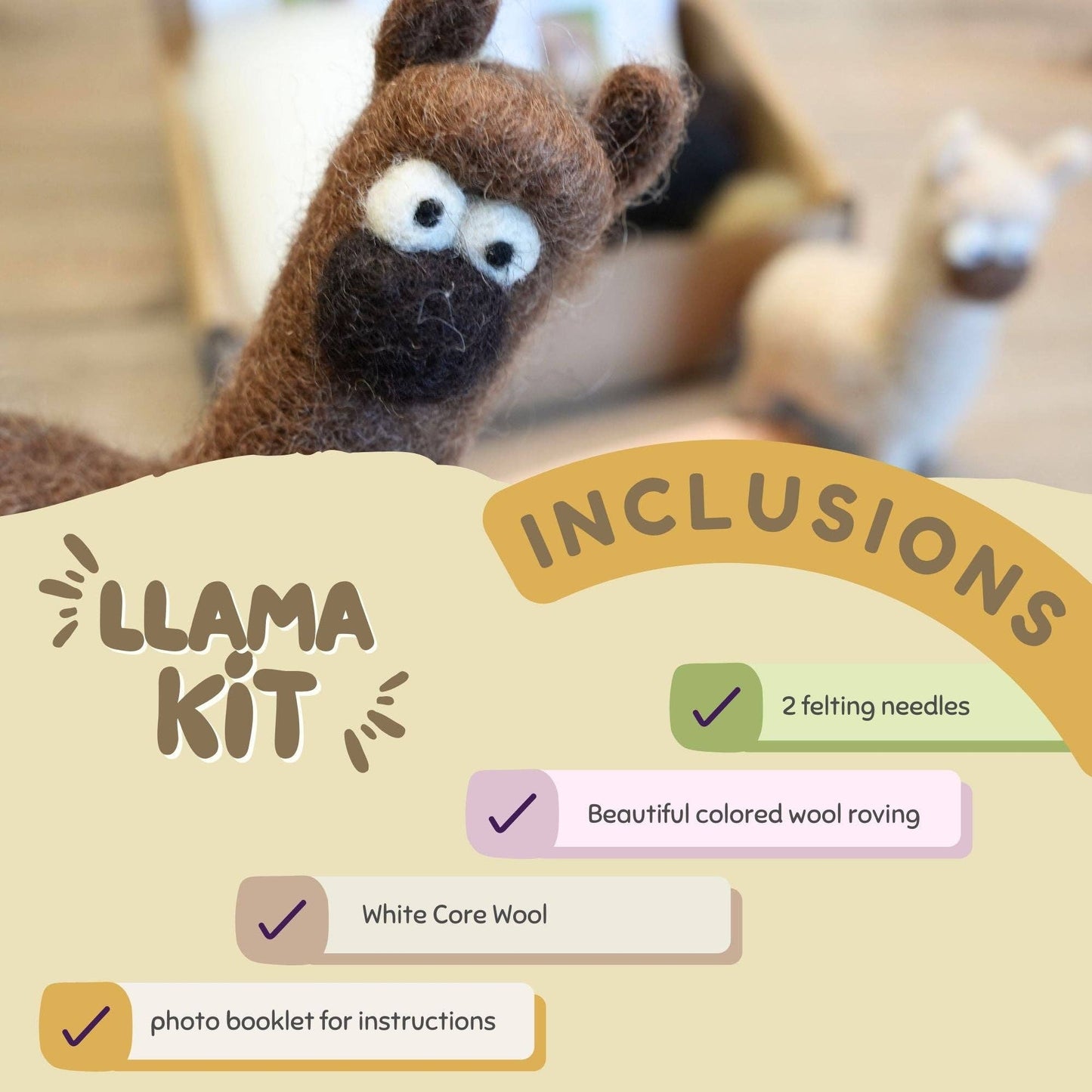 Needle Felting Llama Kit