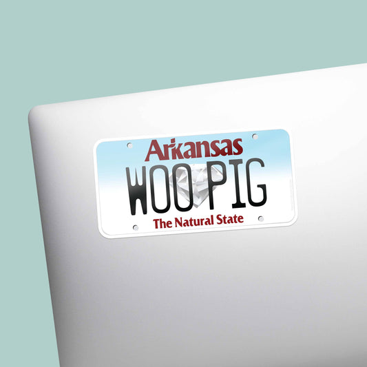 Woo Pig Arkansas License Plate Sticker