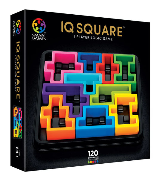 SmartGames IQ Deluxe: Square - 120 Challenges Featuring a Deluxe Travel Case for Ages 14 - Adult