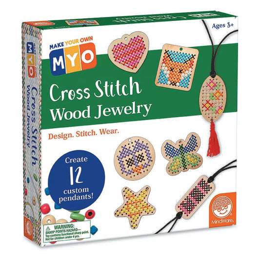 Cross Stitch Wood Jewelry