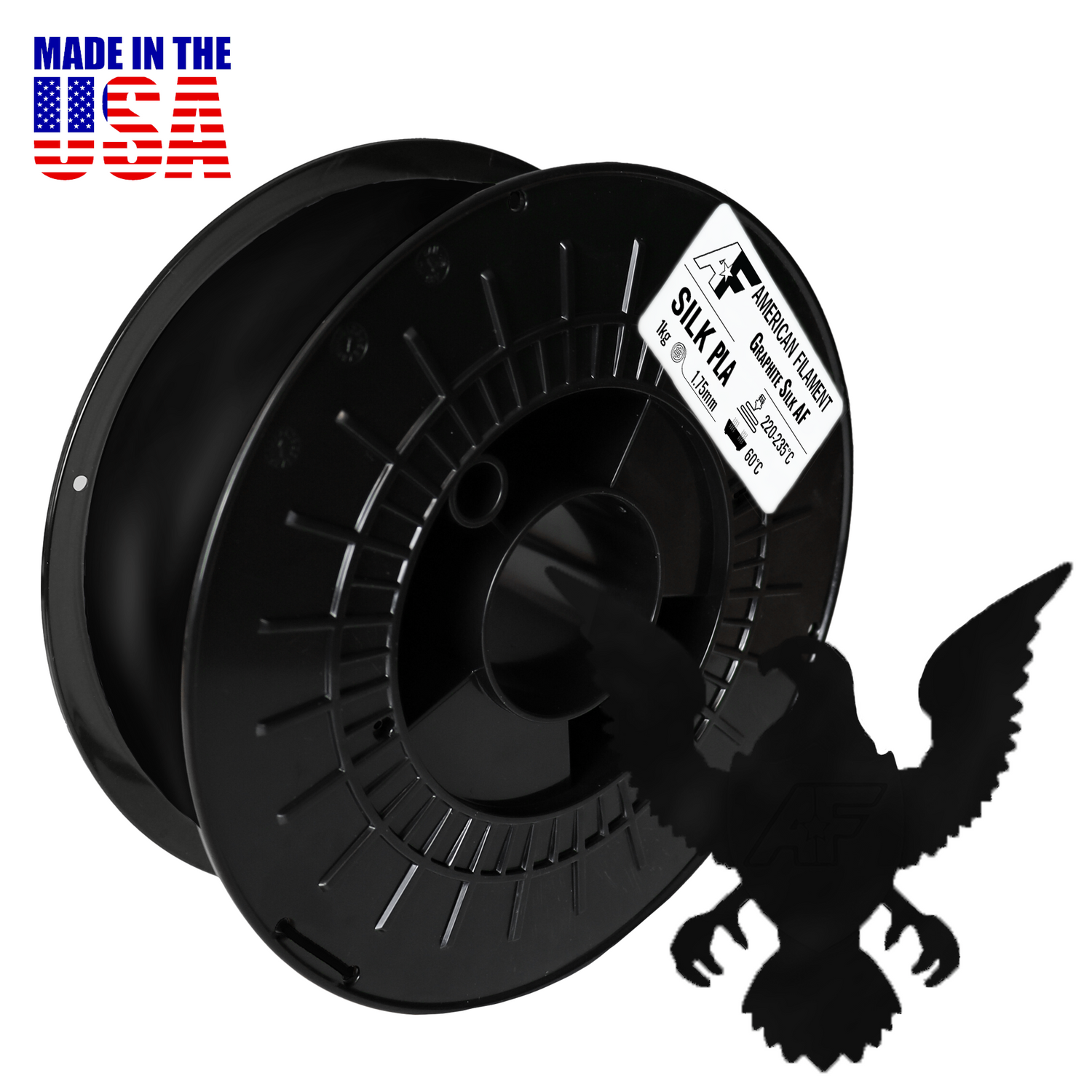 Graphite AF Silk PLA 3D Printer Filament, 1.75 mm Diameter, 1 kg Spool ...