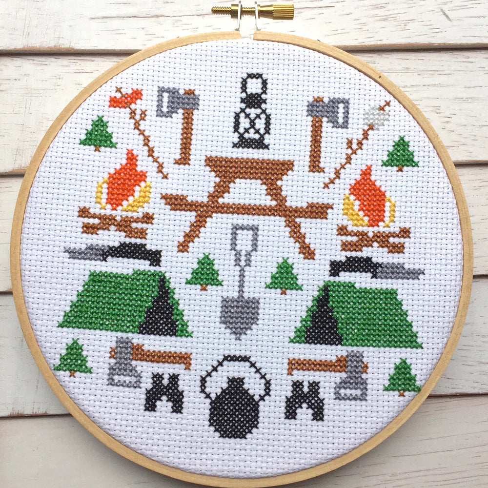 WS Camping Sampler Counted Cross Stitch