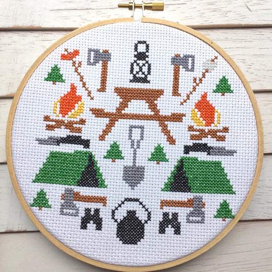 WS Camping Sampler Counted Cross Stitch