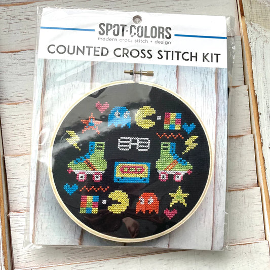 80's Sampler Counted Cross Stitch DIY Kit