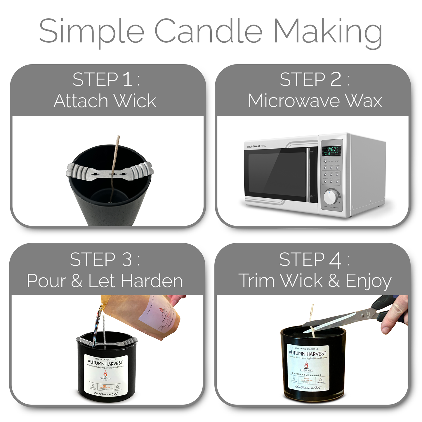 Fresh Citrus Basil - Candle-Making Kit + Jar