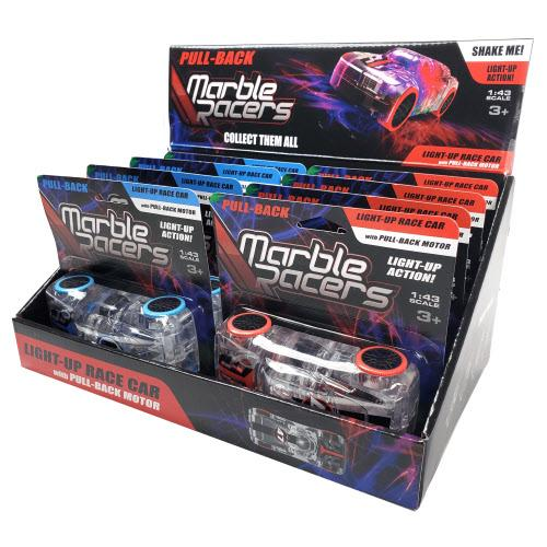 Racing Pull-Back Marble Racers (Blue/Red)