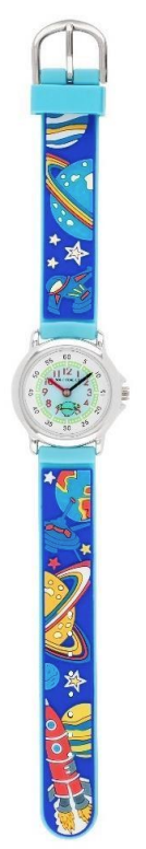 Solo Time Watch: Light Blue Band with Planets & Stars