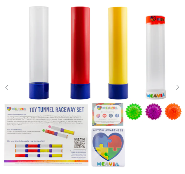 Toy Tunnel Raceway with Spikey Balls