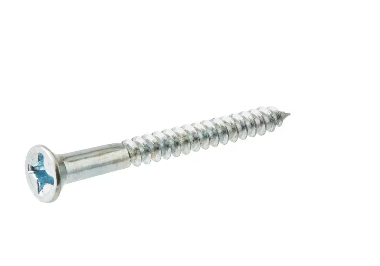 #4 x 1/2 in. Phillips Flat Head Zinc Plated Wood Screw