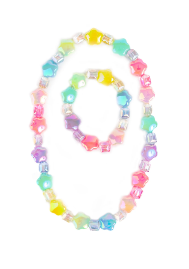 Wish Upon a Rainbow Star Necklace & Bracelet Set