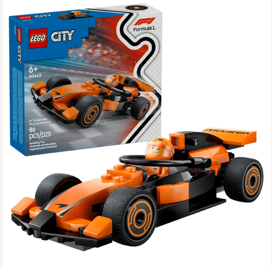 Lego F1 Driver with McLaren Race Car