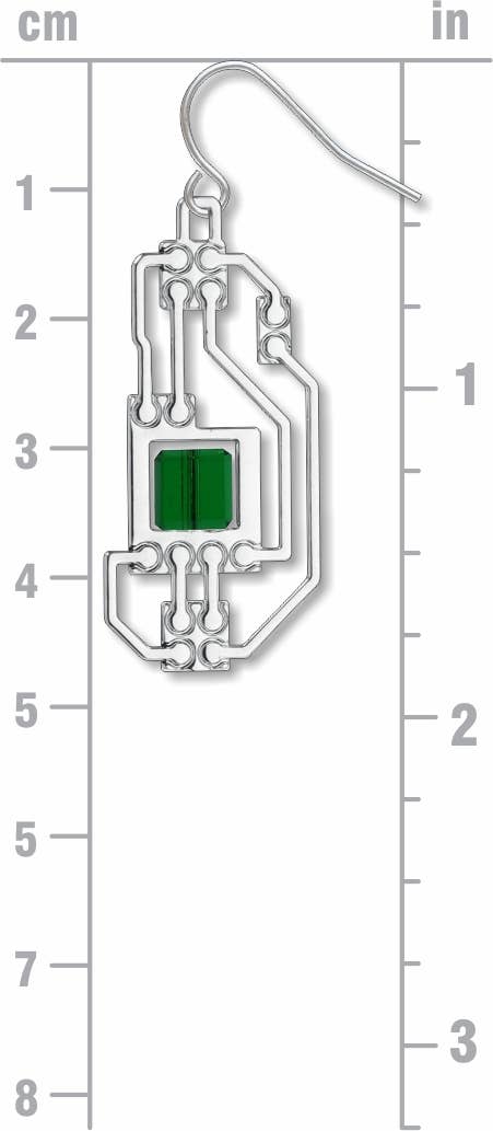 Circuits Earring, Green