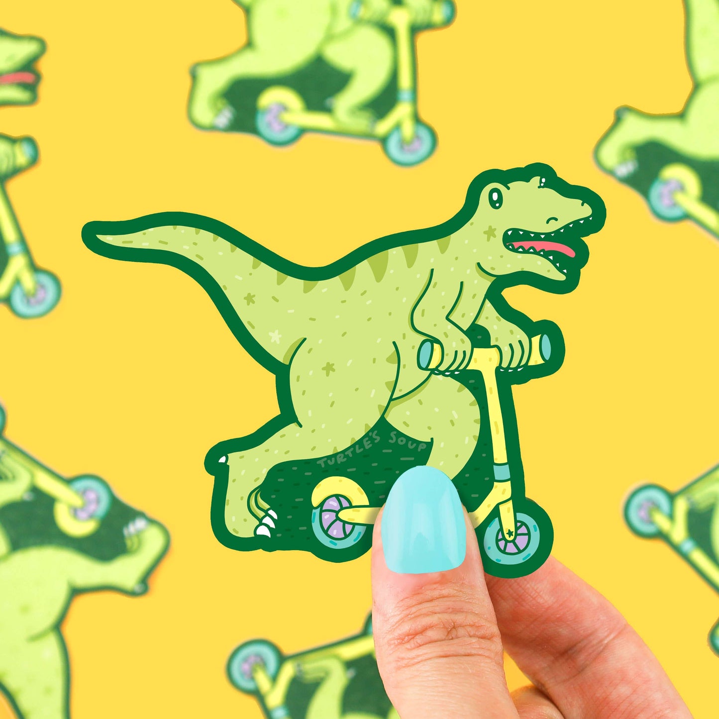 Scooting Dinosaur Vinyl Sticker