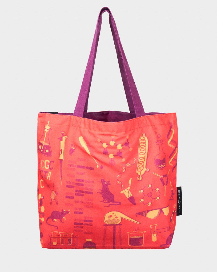 Retro Science Lab Canvas Shoulder Tote