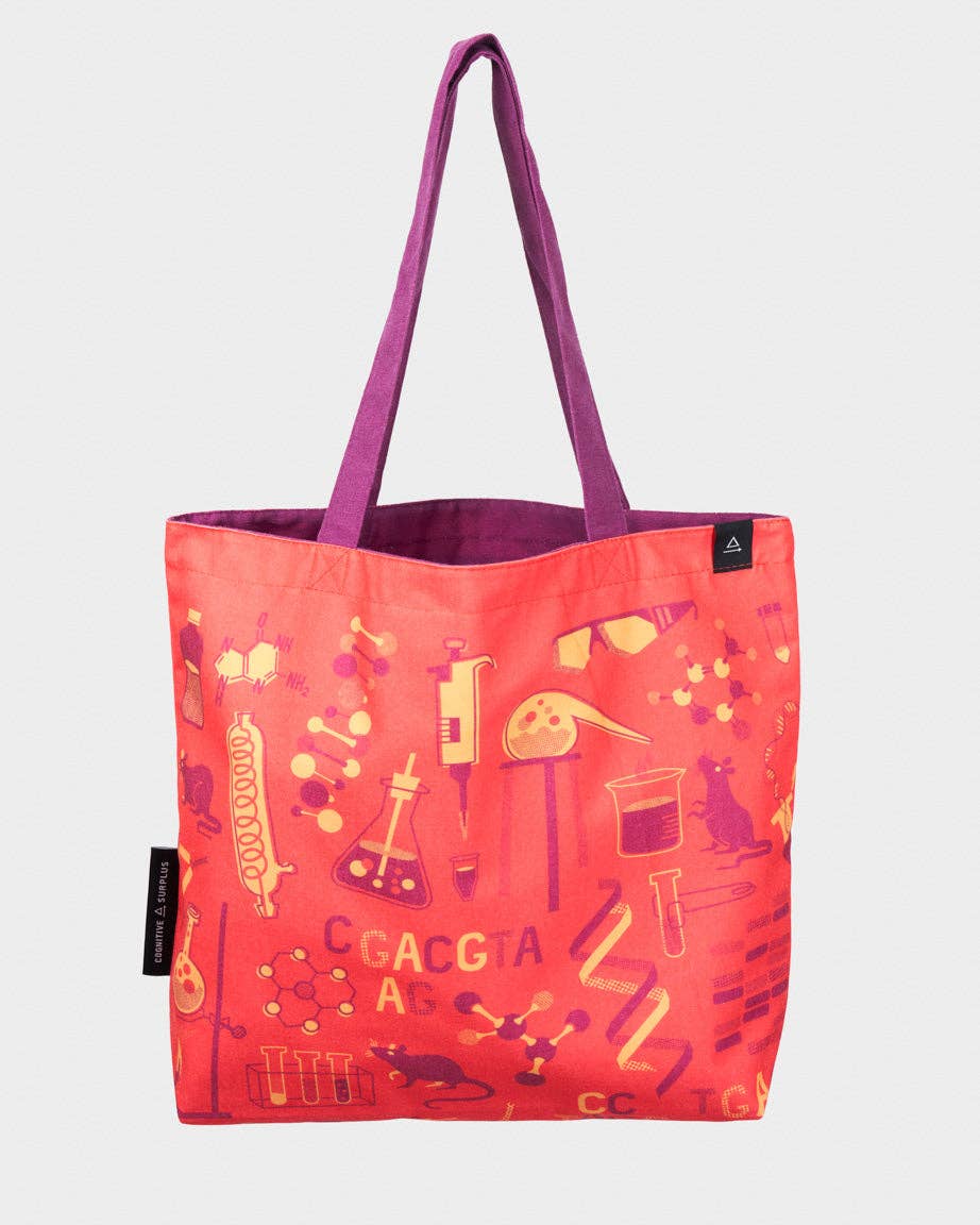 Retro Science Lab Canvas Shoulder Tote