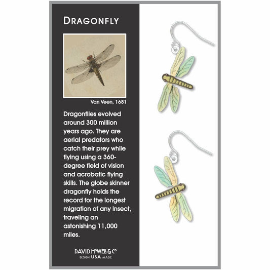 Dragonfly Earrings, Amber