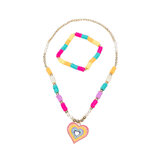 Rainbow Love Necklace and Bracelet Set