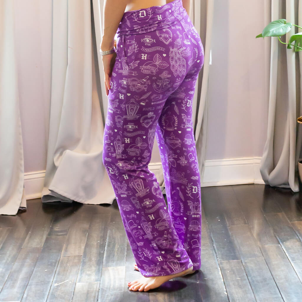 "Austen-tatious" Jane Austen Tattoos Foldover Straight Leg Lounge Pants with Pockets